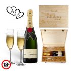 Personalised Valentine's Day gift Champagne set.