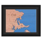 Wooden wall map of Omaha region in a profession NZ made pine wood frame