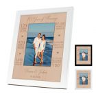 Custom wedding anniversary photo frames with date, times, names and years.