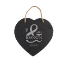Heart shaped hanging sign personalised for wedding gifts