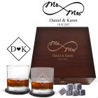 Luxury whiskey glasses gift boxes for weddings and anniversary present.