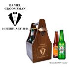 Groomsman wedding gift personalised beer caddy