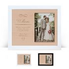 Wedding and anniversary gift personalised hardwood photo frames.