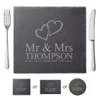 Personalised slate placemats for wedding anniversary gifts