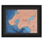 Topographic layered wall maps of Auckland New Zealand and the Ocean