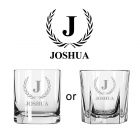 Tumbler glasses engraved with initial and name
