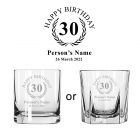 Happy 30th birthday tumbler glass personalised