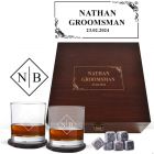 Whiskey glass box sets personalised gifts for groomsmen, best man and more.