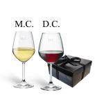 Personalised wine glasses gift sets with initials engraved