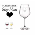 Engraved crystal wine glass for your step mum's birthday