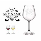 Personalised Golf Wine Glass 