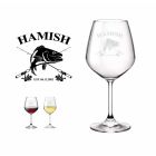 Personalised wine glasses with Snapper fish design.