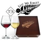 Lest we forget remembrance gift wine glasses box sets.