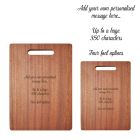 Personalised wood chopping boards engraved with any text.