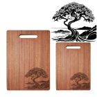 Solid Mahogany wood chopping boards with a New Zealand Pohutukawa tree and islands design engraved