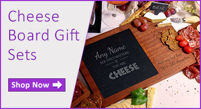 Hardwood personalised cheese boards and gift sets for women